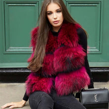 Load image into Gallery viewer, BFFUR 2019 Women Real Raccoon Fur Vest 100% Real Fur Vests Female Autumn Winter Waistcoat Park With Fur Solid Color Fur Coat