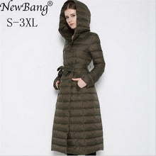 Load image into Gallery viewer, NewBnag Brand Long Down Women Duck Down Jacket Winter Coat Woman 2018 Feather Warm Slim Windbreaker Female Hooded Outerwear