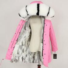 Load image into Gallery viewer, OFTBUY 2019 Winter Jacket Women Real Fur Coat Long Parka Natural Raccoon Fur Collar Rabbit Fur Liner Thick Warm Streetwear New
