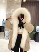 Load image into Gallery viewer, OFTBUY 2019 Real Fur Coat Women Winter Jacket Real Fox Fur Parka Outwear Thick Warm Rex Rabbit Fur Liner Streetwear Fashion New