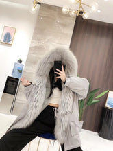 Load image into Gallery viewer, OFTBUY 2019 Real Fur Coat Women Winter Jacket Real Fox Fur Parka Outwear Thick Warm Rex Rabbit Fur Liner Streetwear Fashion New