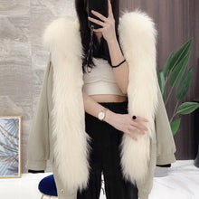 Load image into Gallery viewer, OFTBUY 2019 Real Fur Coat Women Winter Jacket Real Fox Fur Parka Outwear Thick Warm Rex Rabbit Fur Liner Streetwear Fashion New